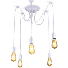 Industrial Pendant Lights White Classic Edison Ceiling Light Vintage Ceiling Lights E27 Retro Antique Spider Chandelier 5 Heads