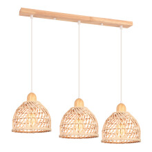 Vintage Pendant Light 3 Lights Bamboo Pendant Light Modern Retro Ceiling Light Indoor Pendant Lights