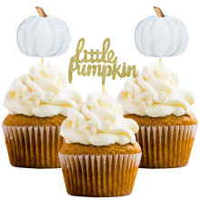 Mici Pumpkin Cupcake Toppers Ziua Recuno?tin?ei Batece pentru copii pentru copii TEMA TEME Decora?iuni pentru petreceri de gen Dezvalui?i - set d
