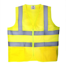 Colete de Segurança Amarelo Tricotado TR Industrial, Tamanho 4XL, 2 Bolsos com Zíper, Pacote de 5