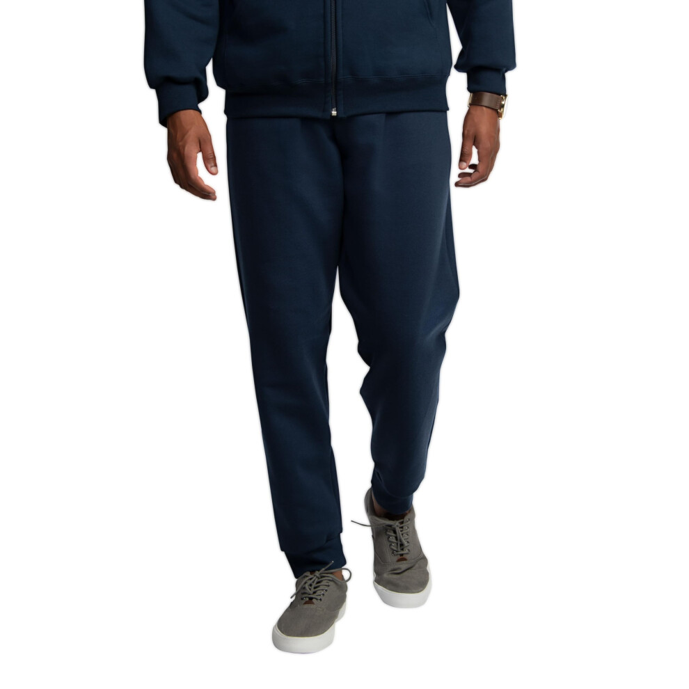 Fruit of the Loom Men's Eversoft Fleece Joggers with Pockets  Relaxed Fit  Moisture Wicking  Breathable  Tapered Sweatpants  Navy  XX-Large