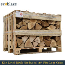 Ecoblaze Kiln Dried Birch Hardwood Firewood Logs 1m³ Crate for Wood Burner & BBQ