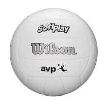 Wilson AVP Soft Play -lentopallo - Virallinen koko valkoinen 18-paneelinen koneommeltu rakenne butyylikumirakkosienipohjainen synteettinen nahkasuoja