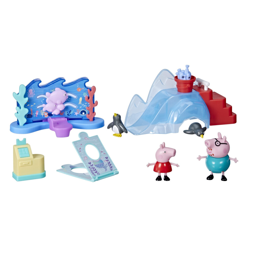 Peppa Pig Peppas Adventures Peppas Aquarium Adventure Playset Preschool Toy: Includes 4 Figures And 8 Accessories; For Ages 3 And Up
