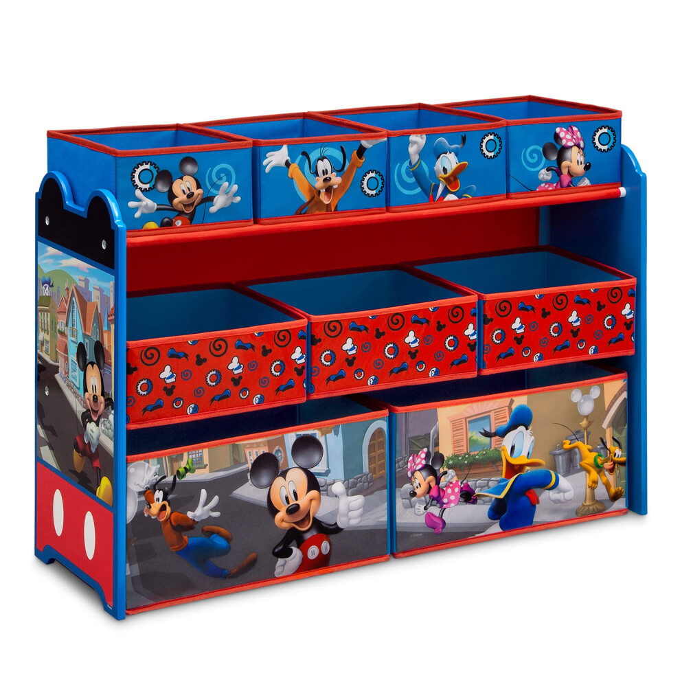 Delta Children Disney Mickey Mouse Deluxe 9 Bin Design and Store Toy Organizer  Greenguard Gold Certified