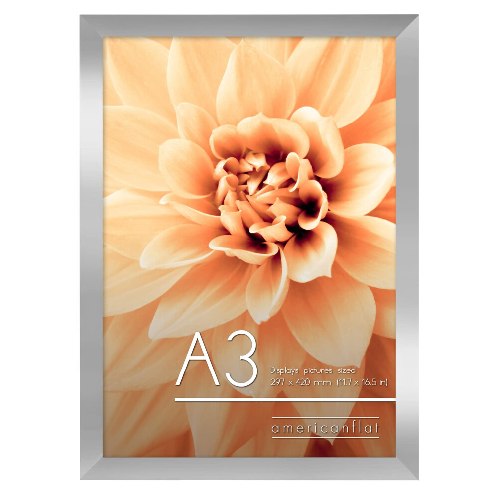 Cadre photo Americanflat A3 en argent - Bois d'ing?nierie avec ?clat