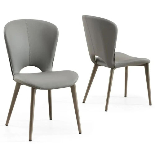(Grey, 4 x Chairs) Alto Leather Dining Chair 2