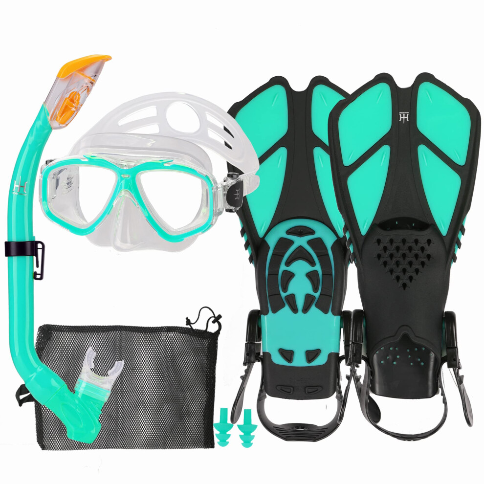 Kids Snorkel Set with Fins Snorkel Fins Mask Set for Kids Child Snorkeling Gear with Flippers Anti Leak Youth Snorkel Fins Set Diving Mask Junior K