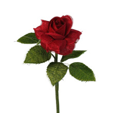 Camellia Bees Lace Rose 13th Anniversary Flower for 13 Years Wedding Anniversary Handmade Flower for Wife Husband Couple (13th Lace)