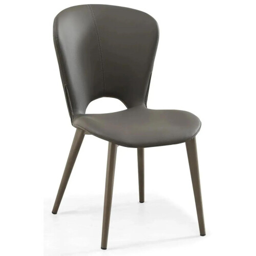 (Dark Grey, 2 x Chairs) Alto Leather Dining Chair 1