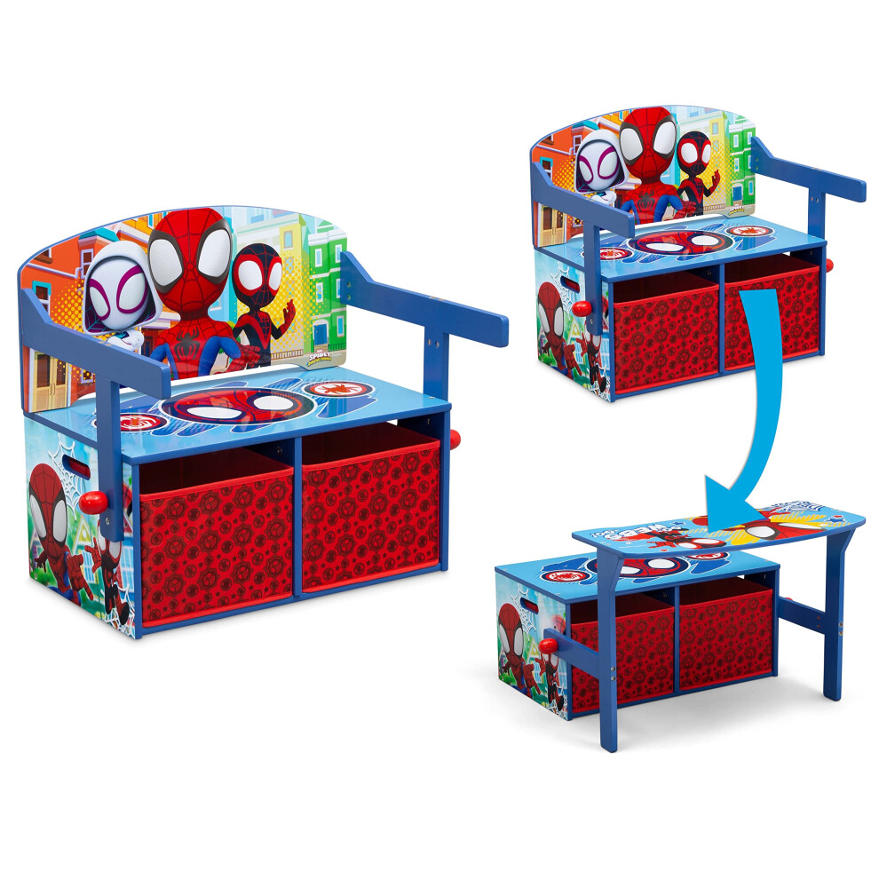 Delta Children Kids Convertible Activity Bench - Greenguard Gold Certified  Marvel Spidey and His Amazing Friends