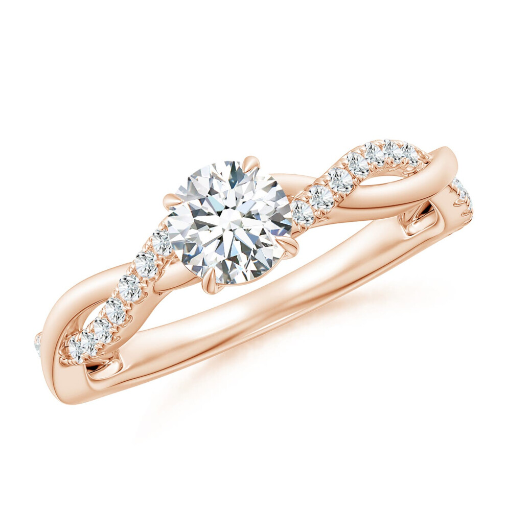 (S 1/2, 9ct Rose Gold) Angara Lab-Grown-Classic Solitaire Diamond Twist Shank Engagement Ring for Women-image-OPC-PGHMZ2Q-NEW