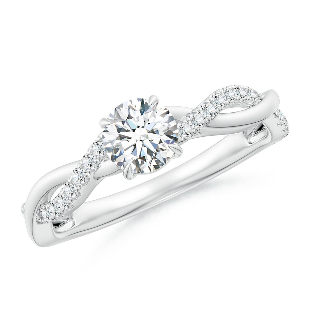 (R 1/2, 9ct White Gold) Angara Lab-Grown-Classic Solitaire Diamond Twist Shank Engagement Ring for Women-image-OPC-PGHMZ7D-NEW