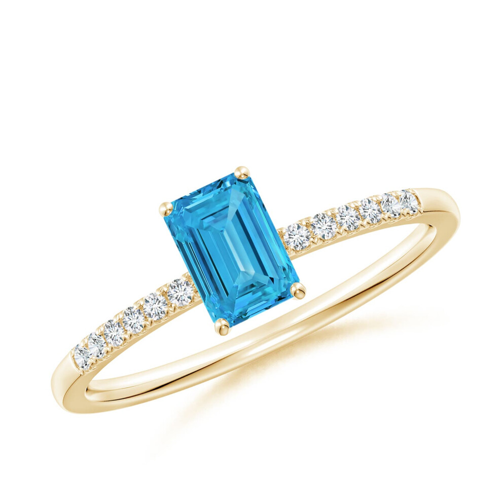 (M 1/2, 14ct Yellow Gold) Angara Emerald-Cut Lab-Grown Fancy Intense Blue Diamond Engagement Ring for Women-image-OPC-PGHN8CN-NEW
