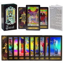 VOVOH Tarotkarten, holografisches Tarotdeck f?r Anf?nger, 78 klassische Tarotkarten, Oberfl?chenlaser, mit Handbuch, Tarotkarten mit Bedeutungen