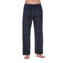 CYZ Pantaloni de pijama pentru barba?i, 100% bumbac, super moale, din carouri, albastru, bleumarin, XL