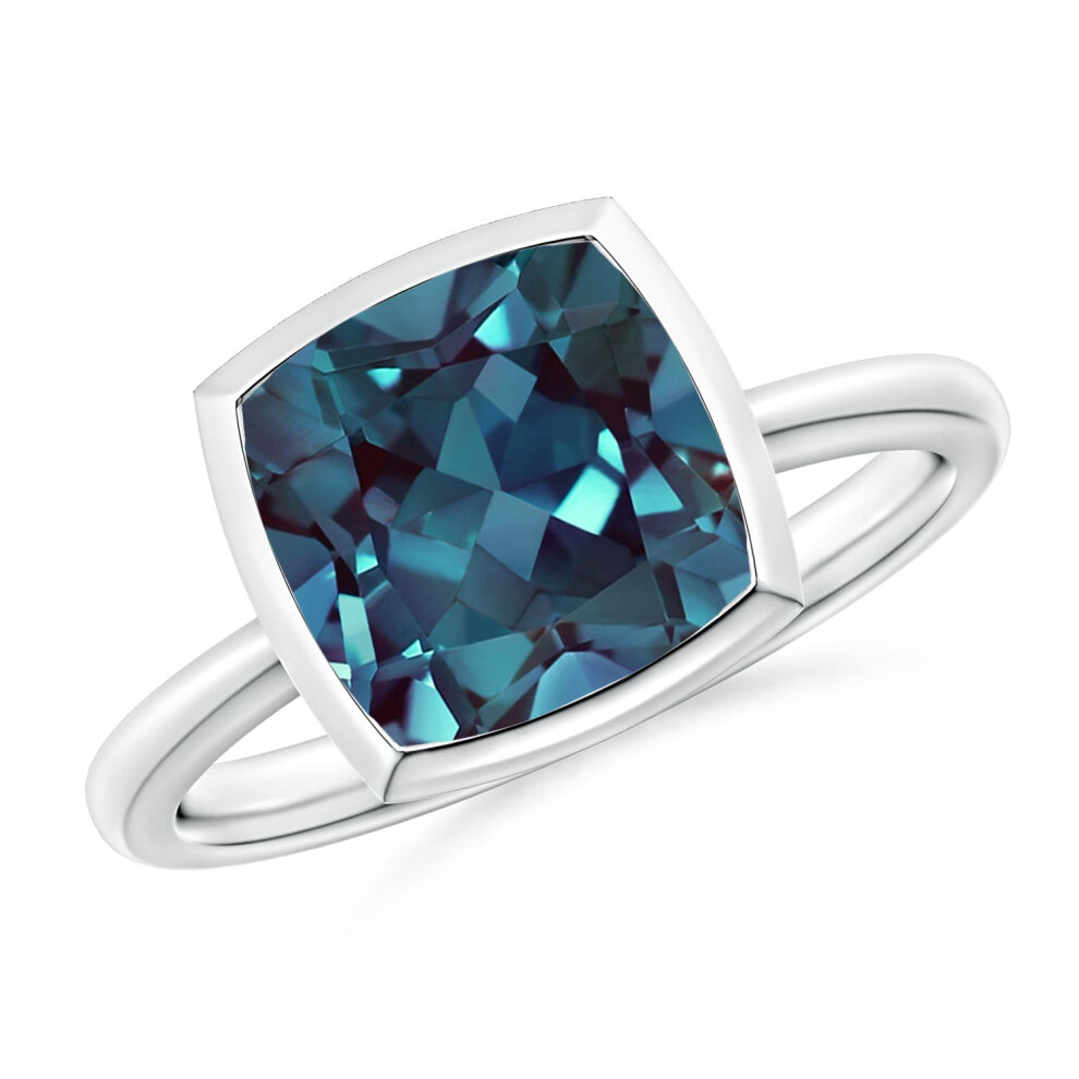 (S 1/2, 14ct White Gold) Angara Bezel-Set Solitaire Lab-Grown Alexandrite Ring for Women-image-OPC-PGHNBQR-NEW