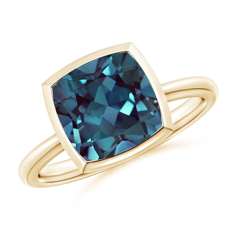 (S 1/2, 9ct Yellow Gold) Angara Bezel-Set Solitaire Lab-Grown Alexandrite Ring for Women-image-OPC-PGHNBVV-NEW