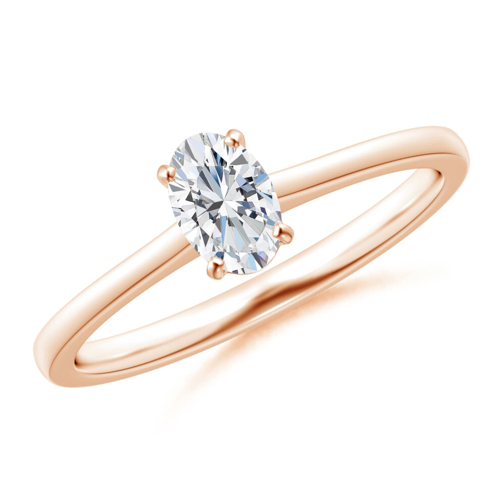 (O 1/2, 14ct Rose Gold) Angara Lab-Grown-Oval Diamond Solitaire Engagement Ring for Women-image-OPC-PGHNC9W-NEW