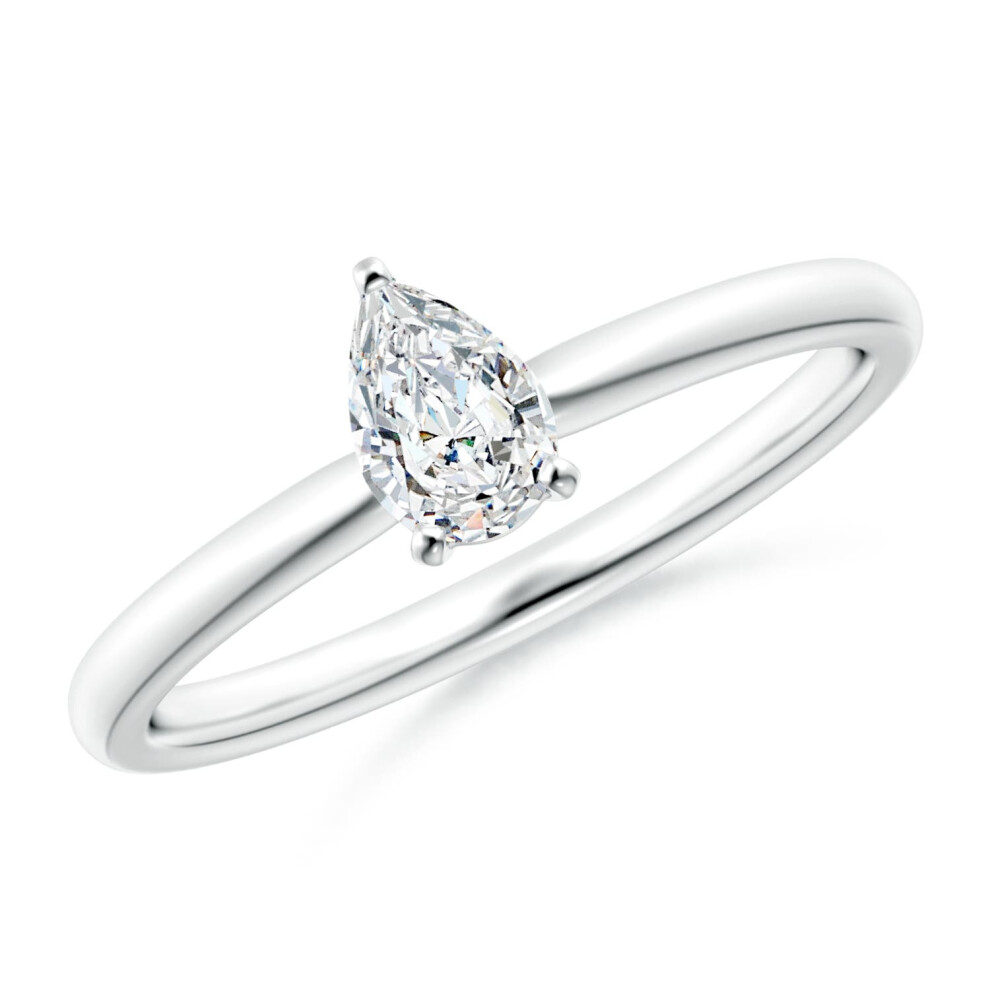 (L 1/2, 14ct White Gold) Angara Lab-Grown-Solitaire Pear-Shaped Diamond Engagement Ring for Women-image-OPC-PGHNGNF-NEW