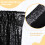 Sorte glittergardiner Draperer: 4 paneler pailletterbaggrundsgardiner 2FTx8FT sorte halloweenbaggrundspaneler til gotisk temafest bryllupsscenede 5