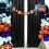 Sorte glittergardiner Draperer: 4 paneler pailletterbaggrundsgardiner 2FTx8FT sorte halloweenbaggrundspaneler til gotisk temafest bryllupsscenede 4