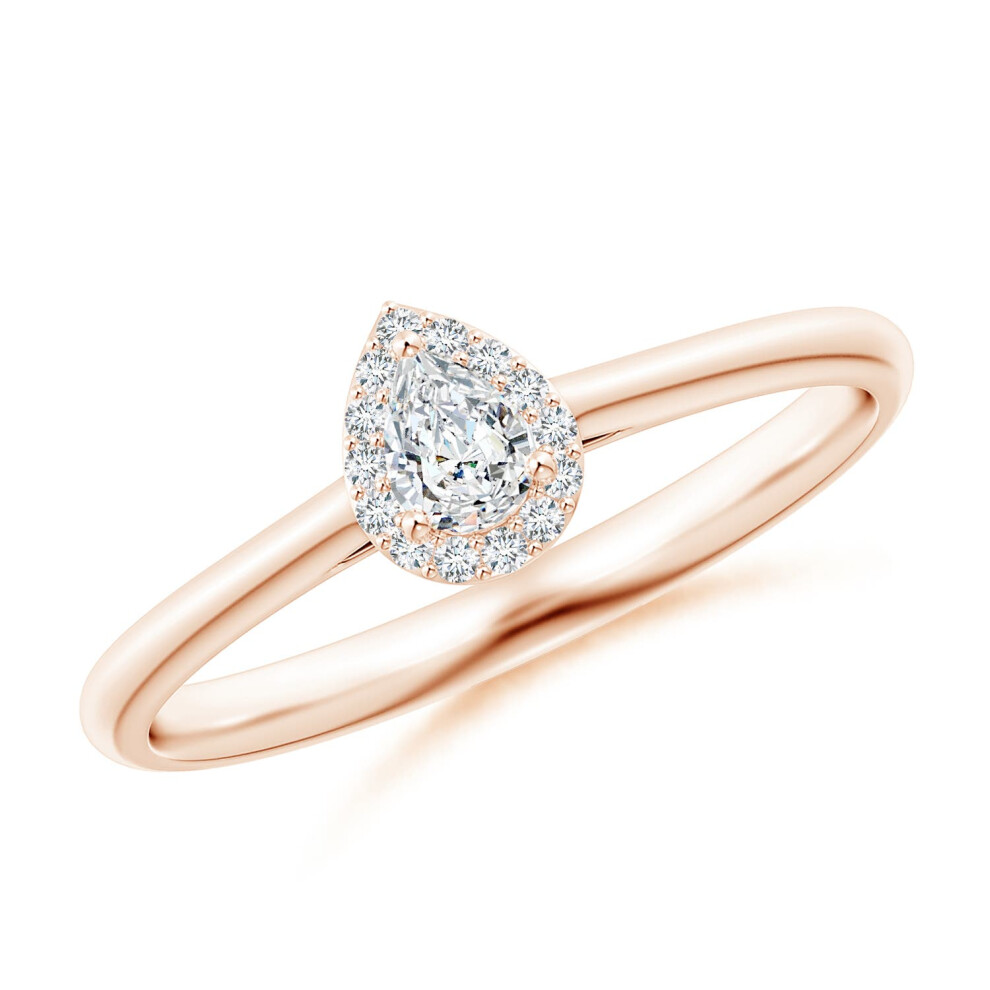 (P 1/2, 14ct Rose Gold) Angara Lab-Grown-Pear-Shaped Diamond Halo Engagement Ring for Women-image-OPC-PGHNQ2Z-NEW
