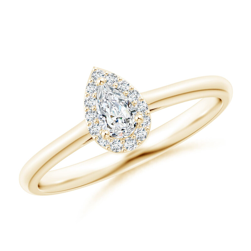 (S 1/2, 14ct Yellow Gold) Angara Lab-Grown-Pear-Shaped Diamond Halo Engagement Ring for Women-image-OPC-PGHNQ98-NEW