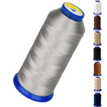 Liimattu nailonlanka ompelua varten - Heavy Duty Nylon -lanka nahkafarkkujen verhoiluun ja kutomiseen; #69 T70 Koko 210D/3 1400 Jaardia (hopea)