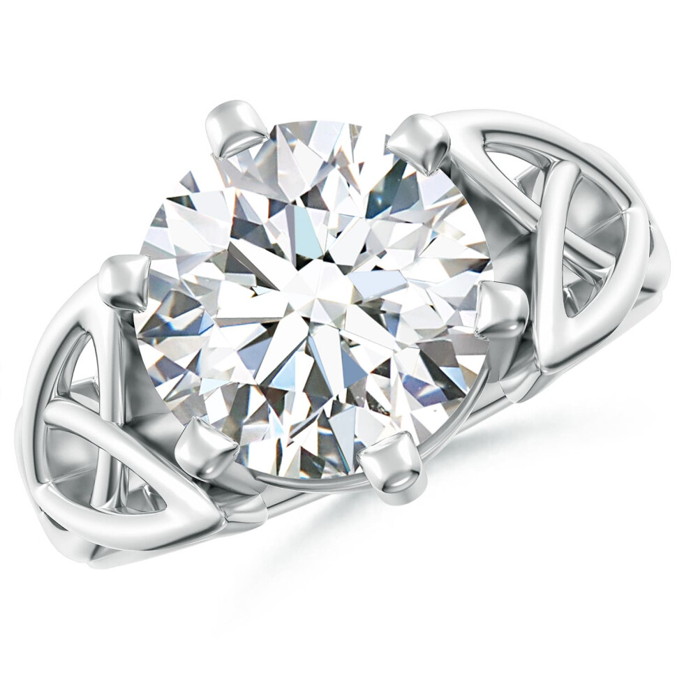 (M 1/2, 14ct White Gold) Angara Lab-Grown Solitaire Round Diamond Celtic Knot Ring for Women-image-OPC-PGHP9PN-NEW