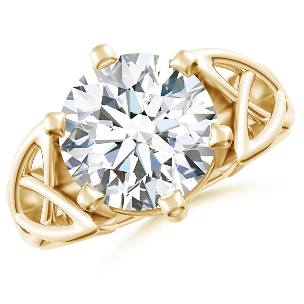 (M 1/2, 14ct Yellow Gold) Angara Lab-Grown Solitaire Round Diamond Celtic Knot Ring for Women-image-OPC-PGHP9XK-NEW