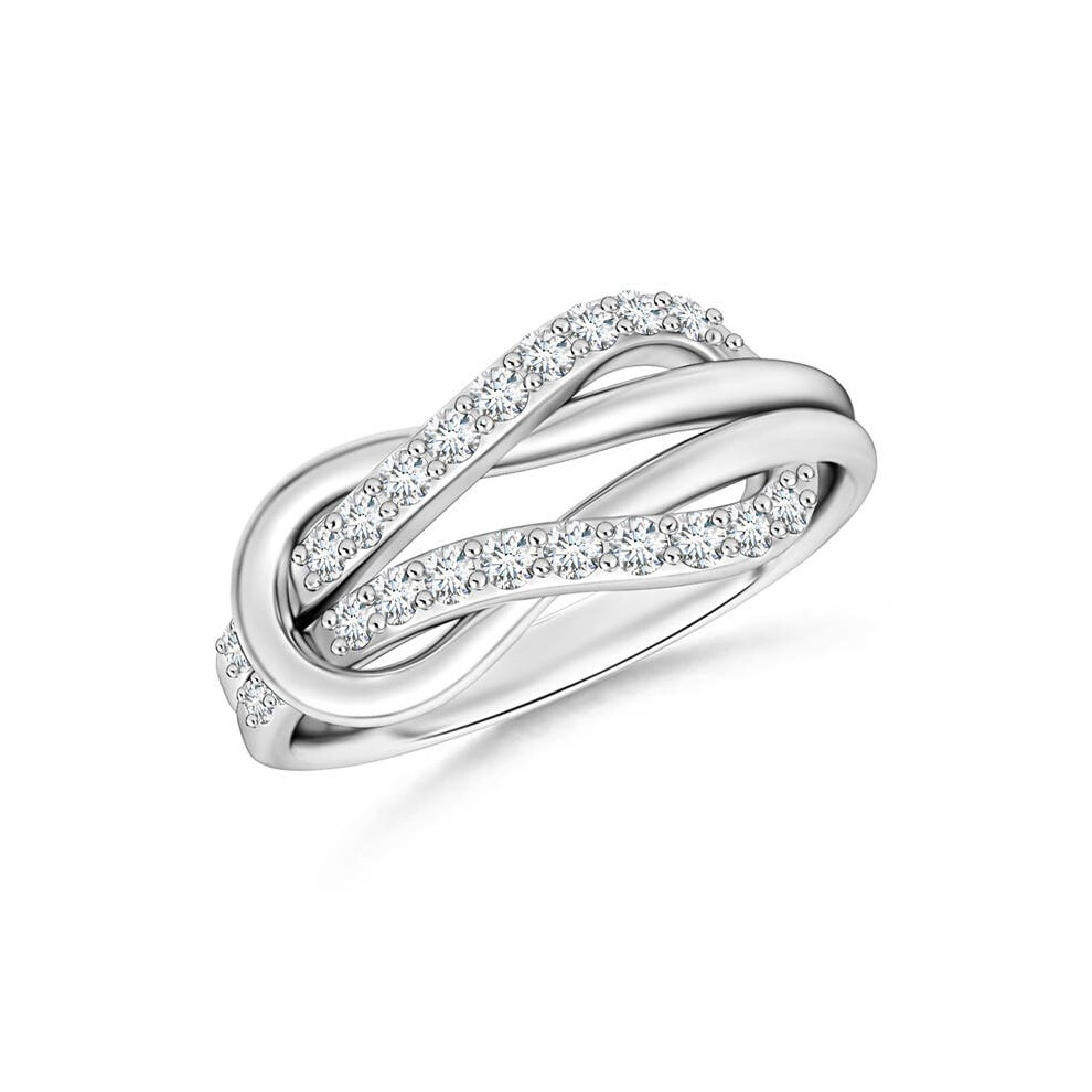 (L 1/2, 9ct White Gold) Angara Lab-Grown-Encrusted Diamond Infinity Love Knot Ring for Women-image-OPC-PGHPFT9-NEW