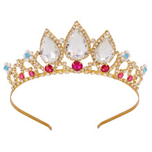Prinsessa Peach Crown Tähkäpää -asu naisille ja tytöille, tiara - Vofler Tangled Mermaid Anna, kultainen pinkki kristallikukka, hiuskoristeet aik