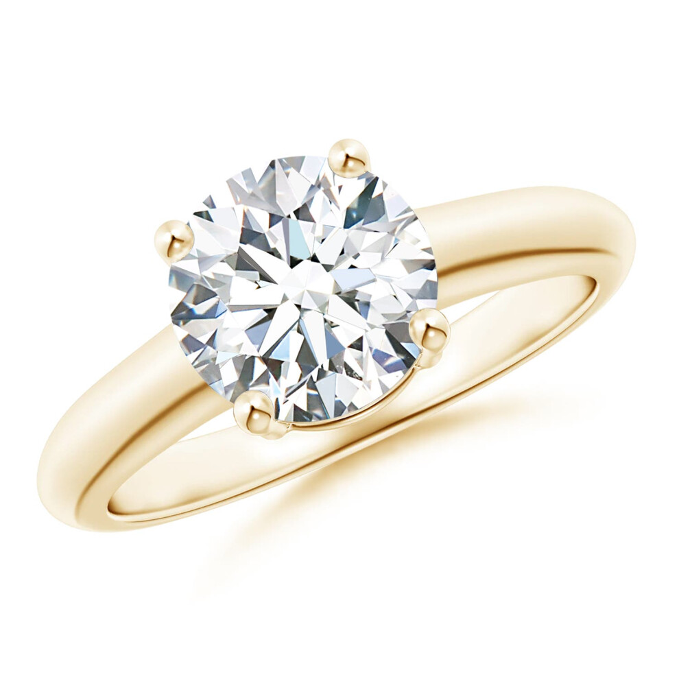 (S 1/2, 14ct Yellow Gold) Angara Lab-Grown Round Diamond Solitaire Engagement Ring for Women-image-OPC-PGHPKCC-NEW