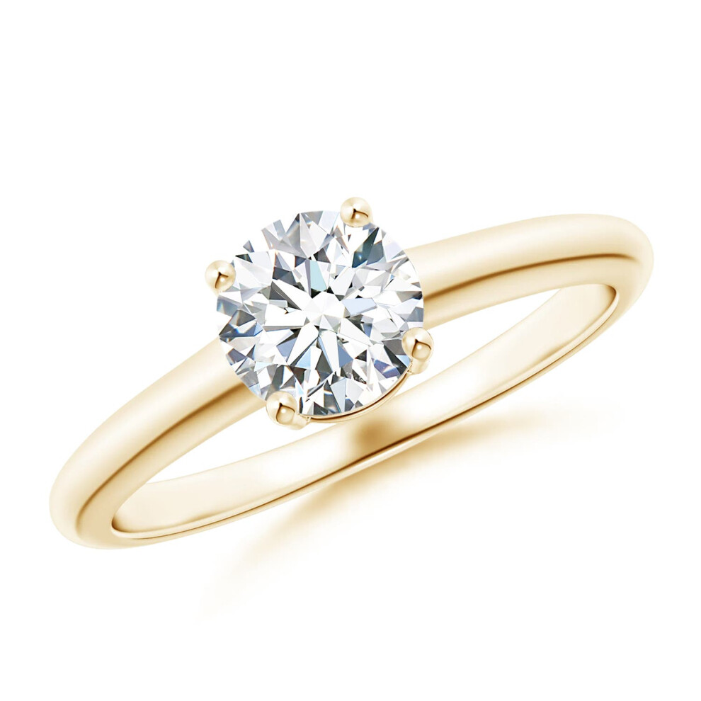 (Q 1/2, 9ct Yellow Gold) Angara Lab-Grown Round Diamond Solitaire Engagement Ring for Women-image-OPC-PGHPKFJ-NEW