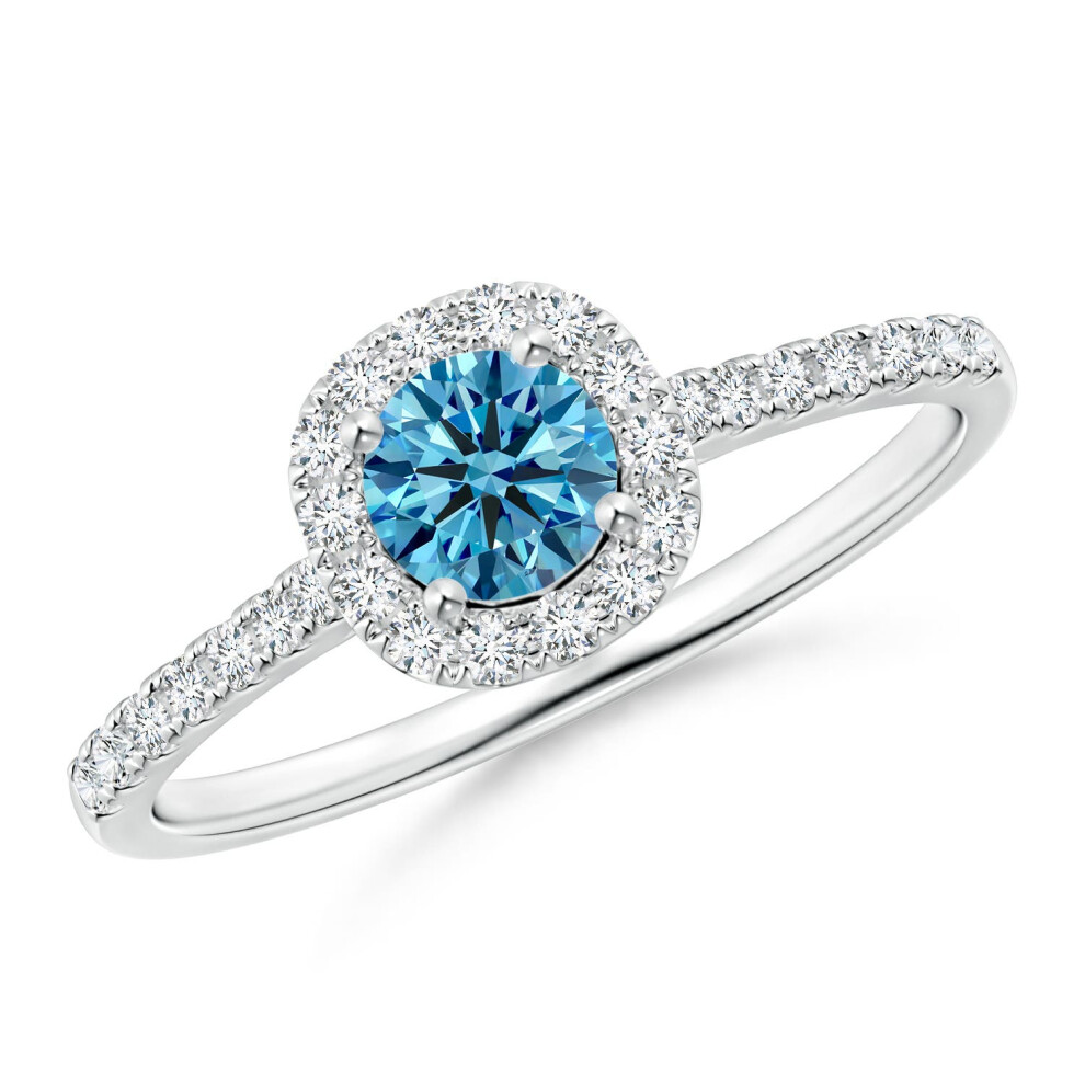 (L 1/2, 9ct White Gold) Angara Round Lab-Grown Fancy Intense Blue Diamond Halo Ring with Accents for Women-image-OPC-PGHPRKF-NEW
