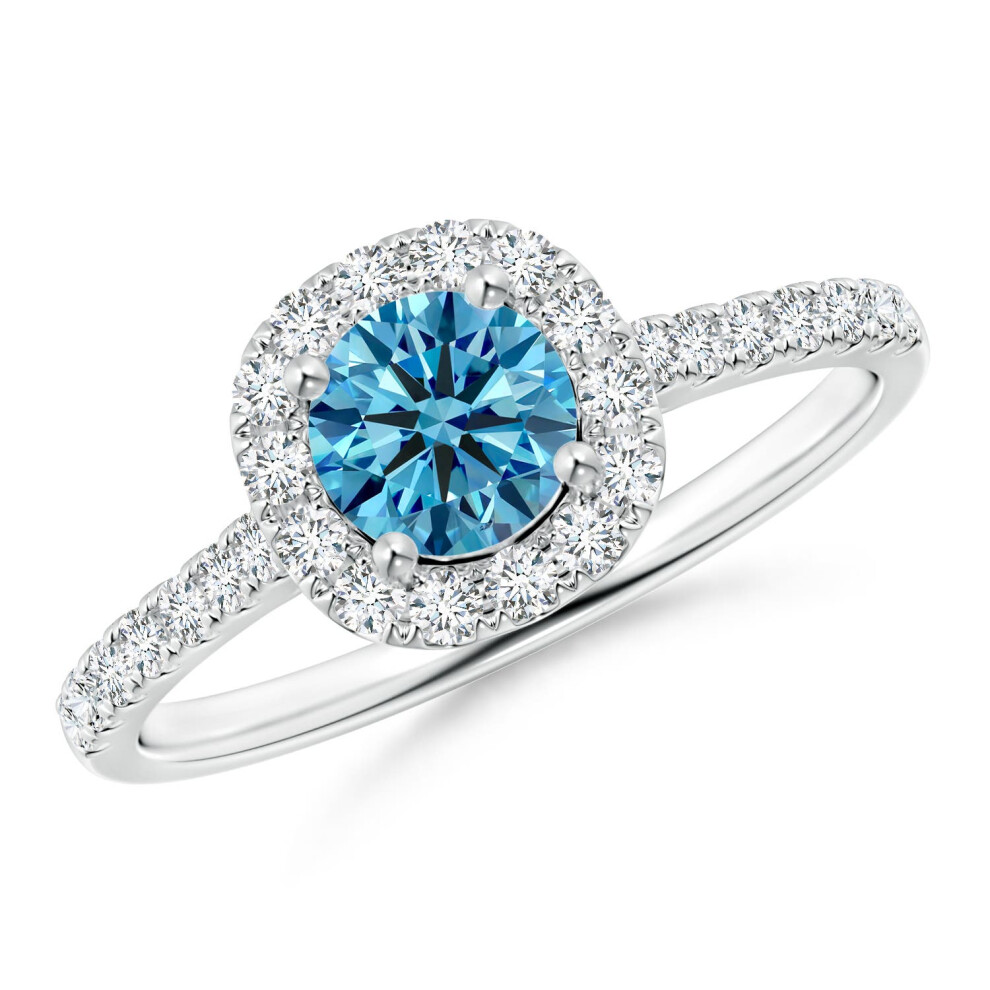 (O 1/2, 9ct White Gold) Angara Round Lab-Grown Fancy Intense Blue Diamond Halo Ring with Accents for Women-image-OPC-PGHPRKX-NEW