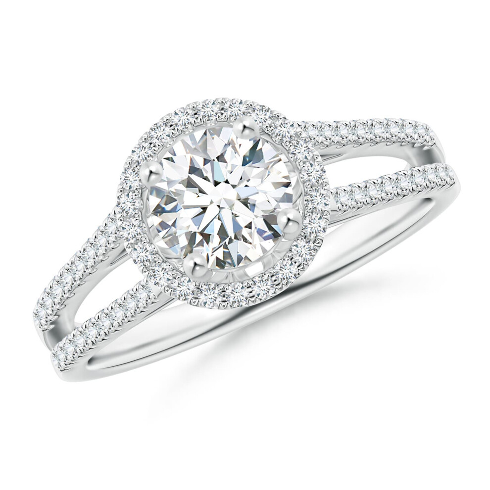 (Q 1/2, 14ct White Gold) Angara Lab-Grown-Split Shank Round Diamond Halo Engagement Ring for Women-image-OPC-PGHPRYY-NEW