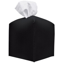 carrotez Tissue Box Cover Refined Modern PU Leather Square Tissue Box Holder - Decorative Holder/Organizer for Bathroom Vanity Countertop Night Stan