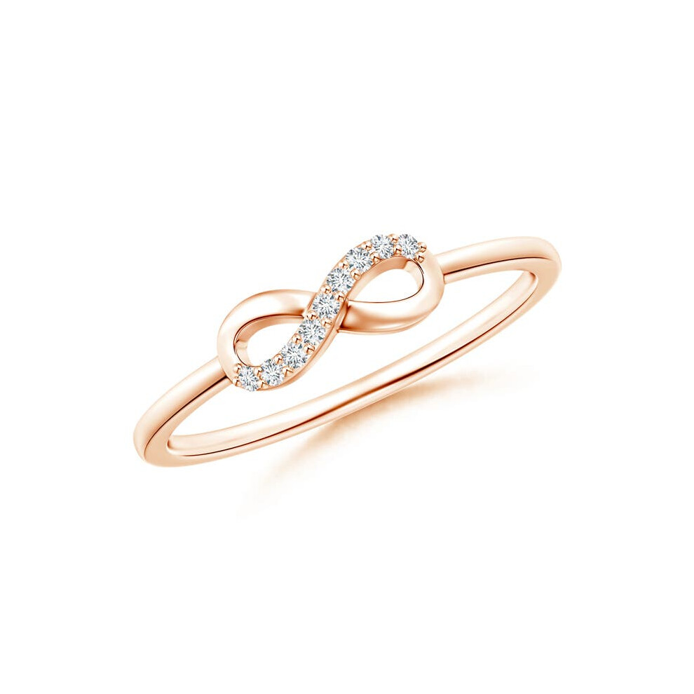 (P 1/2, 9ct Rose Gold) Angara Lab-Grown-Sideways Twist Diamond Accent Infinity Ring for Women-image-OPC-PGHQ6FP-NEW