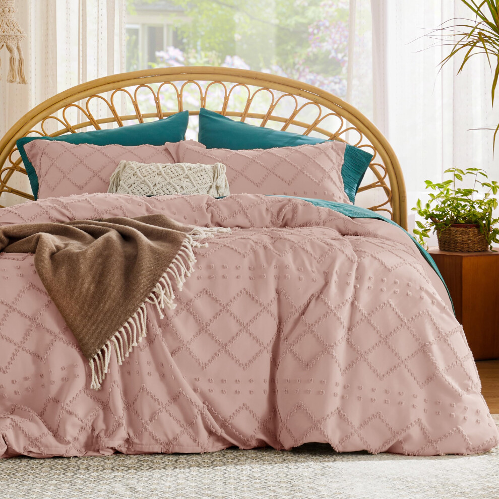 Housse de couette Bedsure Twin/Twin XL - Housse de couette Twin Size Twin Boho Bedding pour toutes les saisons 2 pi   ces Broderie Shabby Chic Home