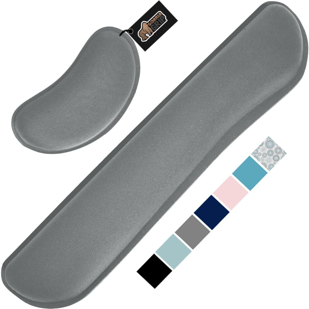 Gorilla Grip Silky Gel Memory Foam Wrist Rest For Computer Keyboard Mouse Ergonomic Design For Typing Pain Relief Desk Pads Support Hand And Arm M 840029684955