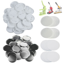 Happizza 200 sets 58 mm (2,25 inch) blanco pin-achterknoponderdelen voor knopenmakermachine 58 mm benodigdheden voor het maken van ronde badges, incl