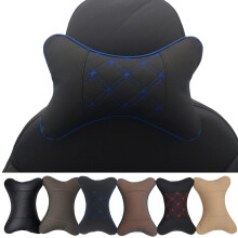 Yuhuru Auto Nekkussens Beide Zijden Pu Leer 2 Stuks Pack Hoofdsteun Gogodog Geschikt Voor De Meeste Auto's Gevulde Vezel Universeel Autokussen (Zwart
