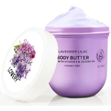 Lavender LILAC Body Masher - Shea Cream z olejem jojoba i witamina E - Naturalny krem ??nawilzajacy na rece - 5,74 fl oz