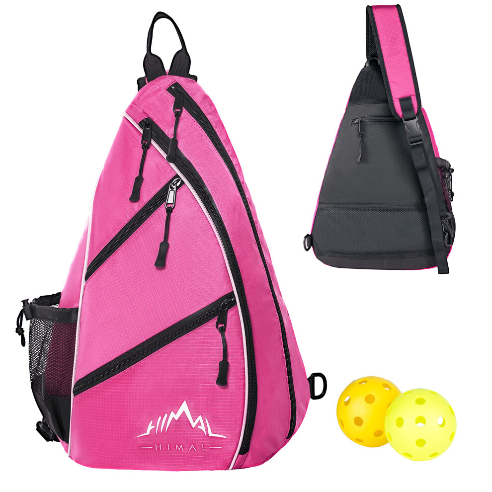 Sac de pickleball HIMAL - Sac à bandoulière réglable pour pickleball, tennis, raquette, sac à dos avec porte-bouteille d'eau pour hommes et femme