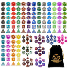 Surhugvy DND DICE SET 25 x 7 Polyhedral Dice (175 stycken) fr fngelsehlor och drakar DND RPG MTG Table Game D4 D6 D1 D10 D12 D20 25 Frger DIC