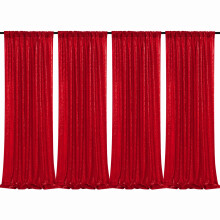 B-COOL 4 paneler 2ftx8ft Rd bakgrund Paljett Bakgrund Gardin Draperier Tyg fr brllop Helgdag Vrfest Dekoration Fotografi
