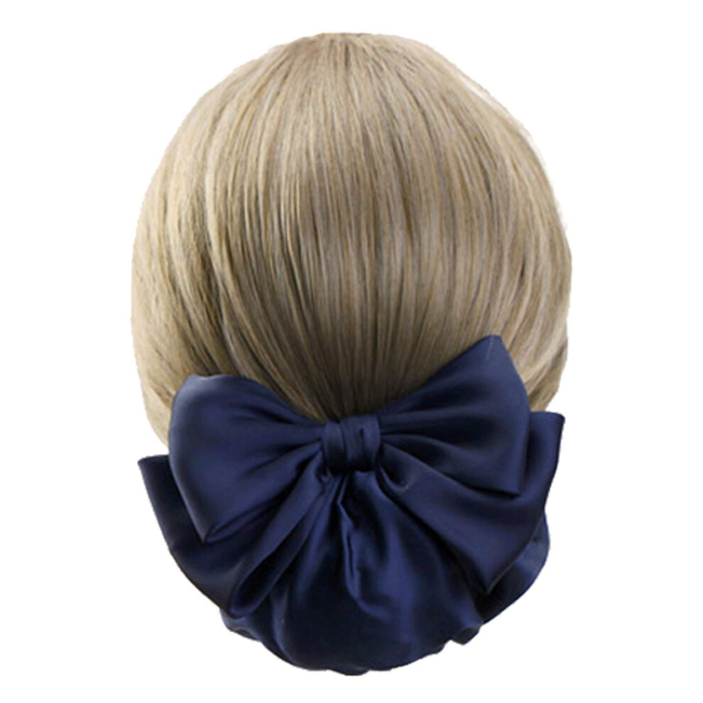 Profesjonalny Klips Do Wlosw Dla Kobiet Z Czarnym Lub Granatowym Okladka Chignon Barrette Net Bow-Wkadek-image