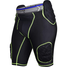 Exxact Sports Sports Touchdown Curra de futebol juvenil de 5 padrios - Girada acolchoada de futebol com copos de bolso acolchoado de shorts de co